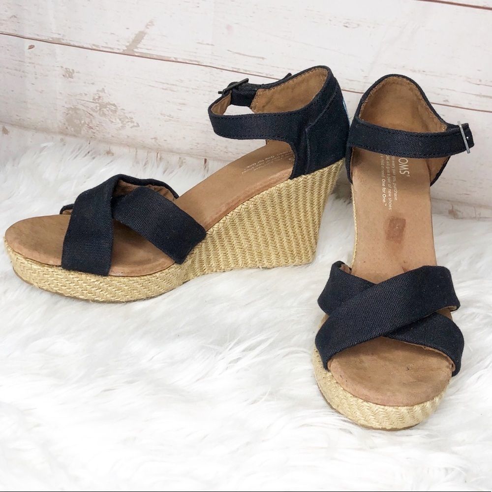 Toms Sienna espadrille wedge heel sandal sz9.5